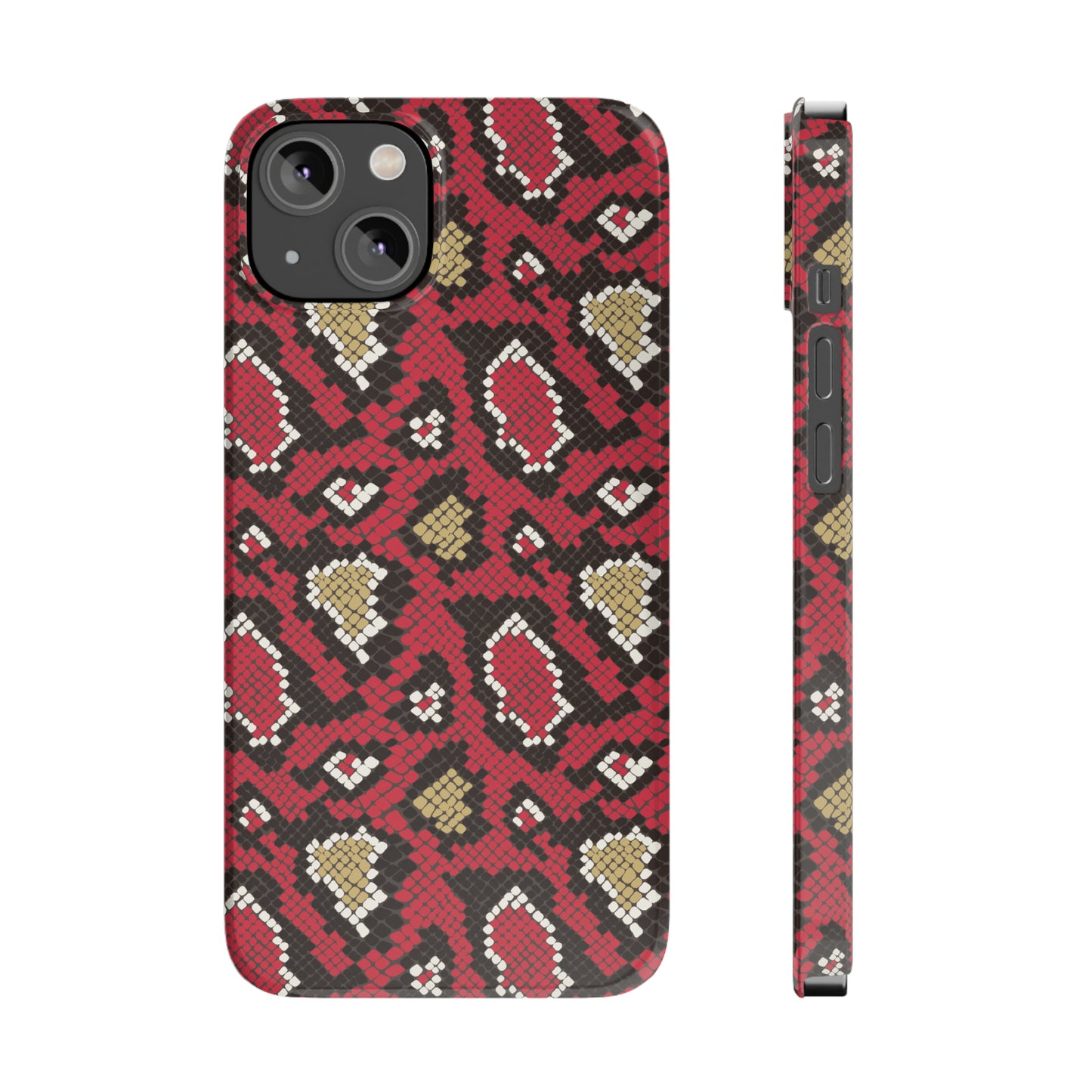 Red Snake Skin Snap Case