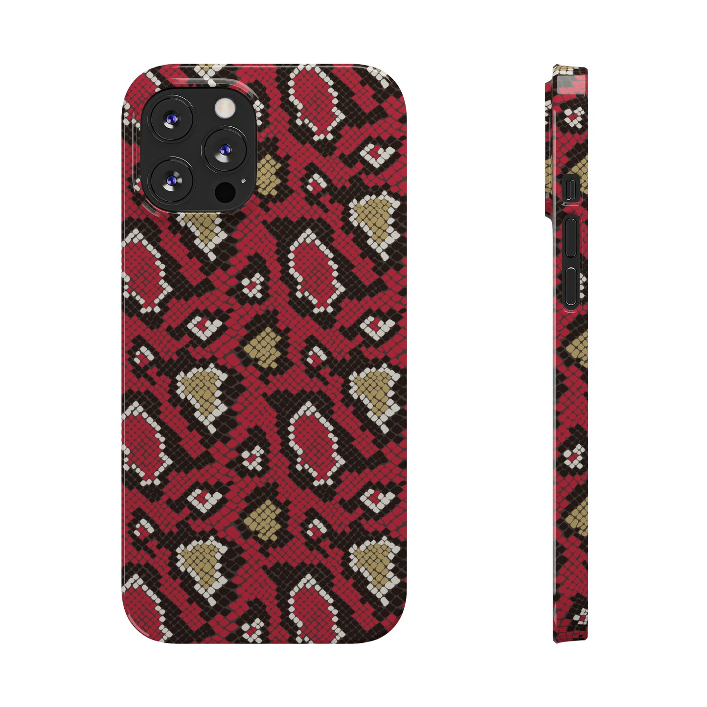 Red Snake Skin Snap Case