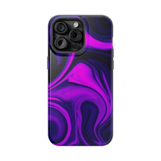 Purple liquid marble pattern MagSafe Tough Case