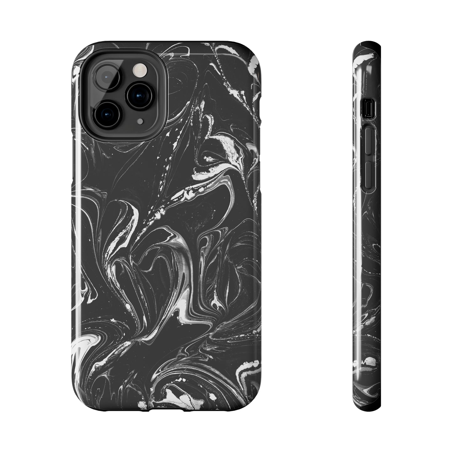 Grey & White liquid paint pattern Tough Case