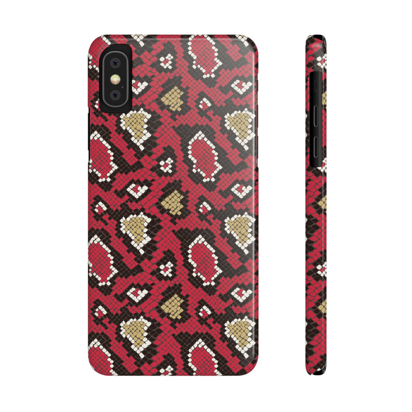 Red Snake Skin Snap Case