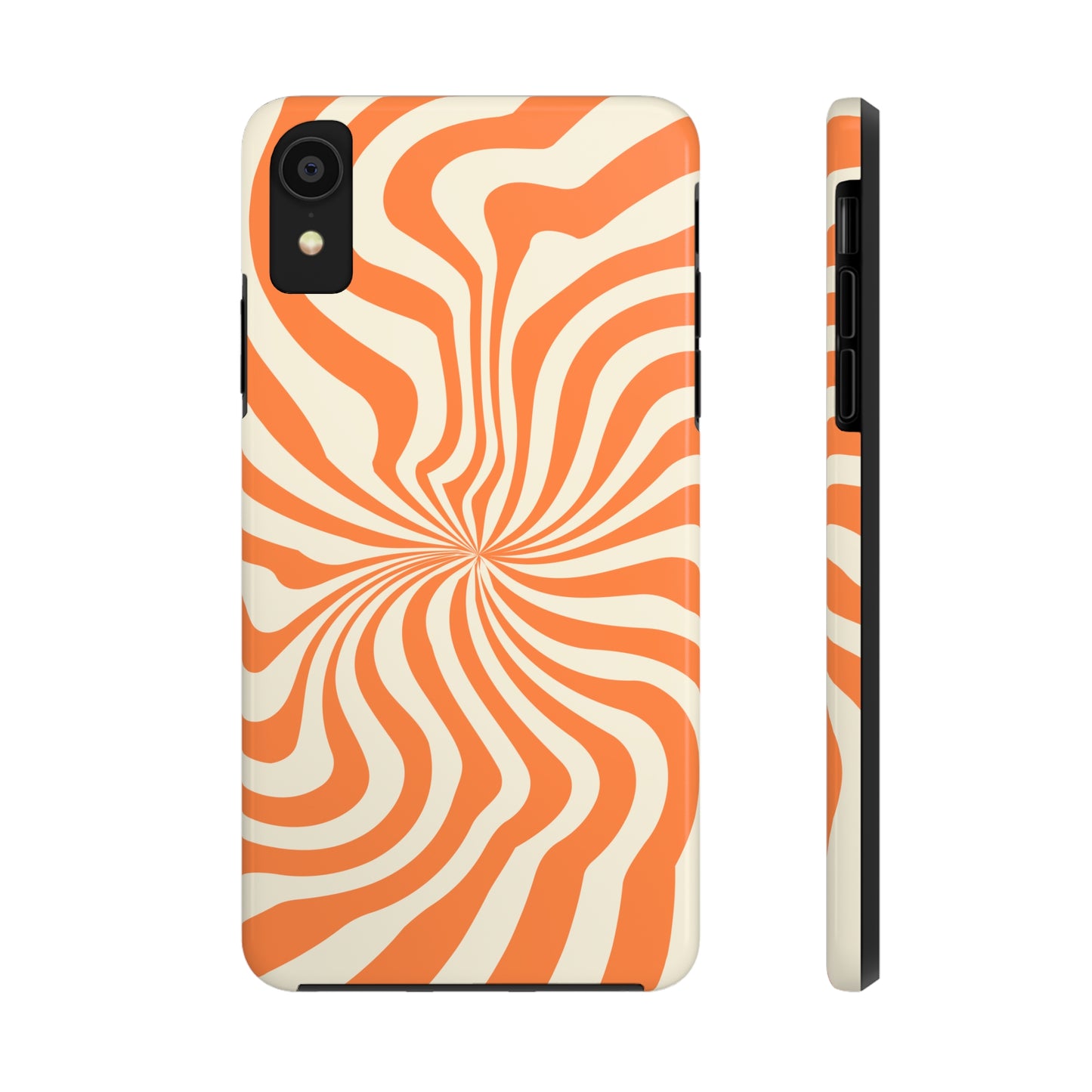 Orange Dizzy Spiral Tough iPhone Case