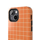 Tangerine Grid Tough iPhone Case