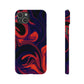 Orange & Navy blue  liquid marble pattern Snap Case