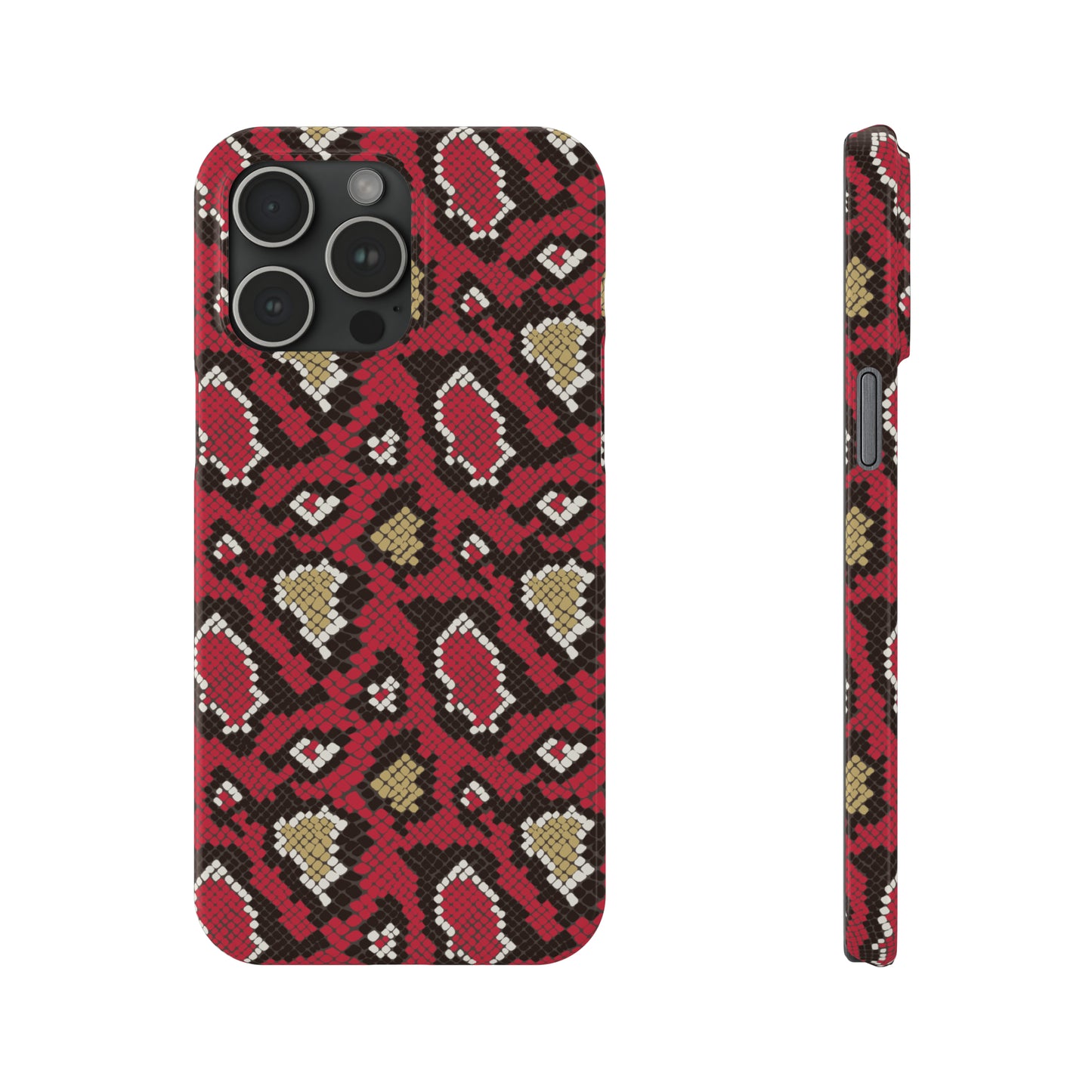 Red Snake Skin Snap Case