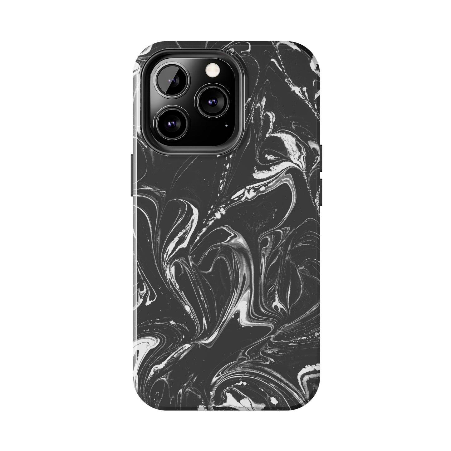 Grey & White liquid paint pattern Tough Case