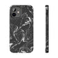 Grey & White liquid paint pattern Tough Case