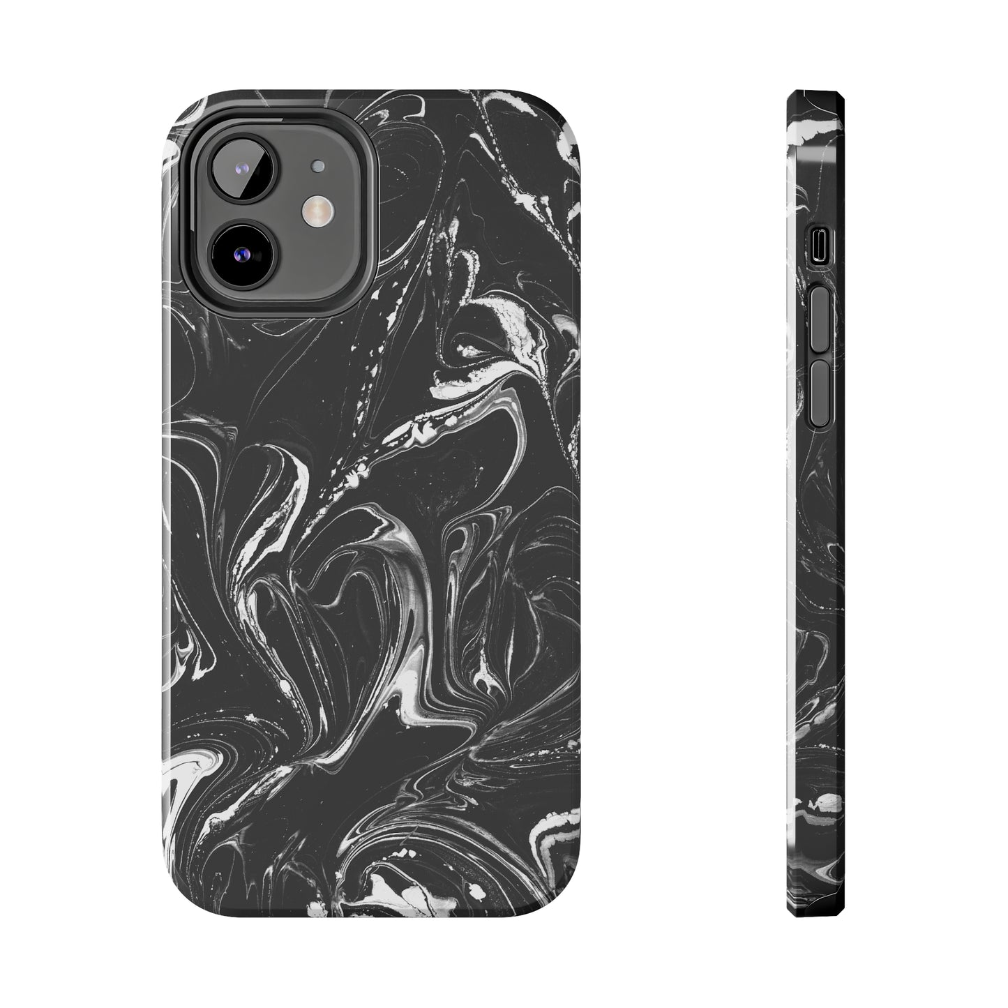 Grey & White liquid paint pattern Tough Case