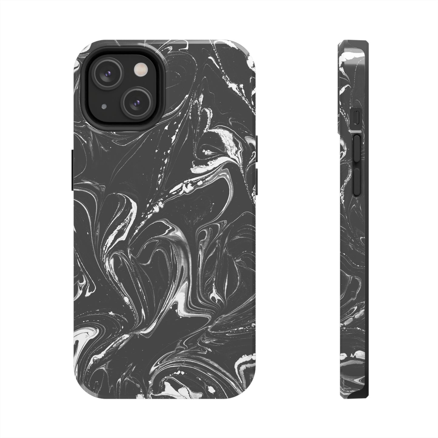 Grey & White liquid paint pattern Tough Case