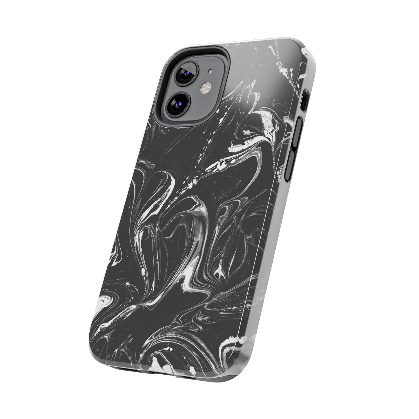 Grey & White liquid paint pattern Tough Case