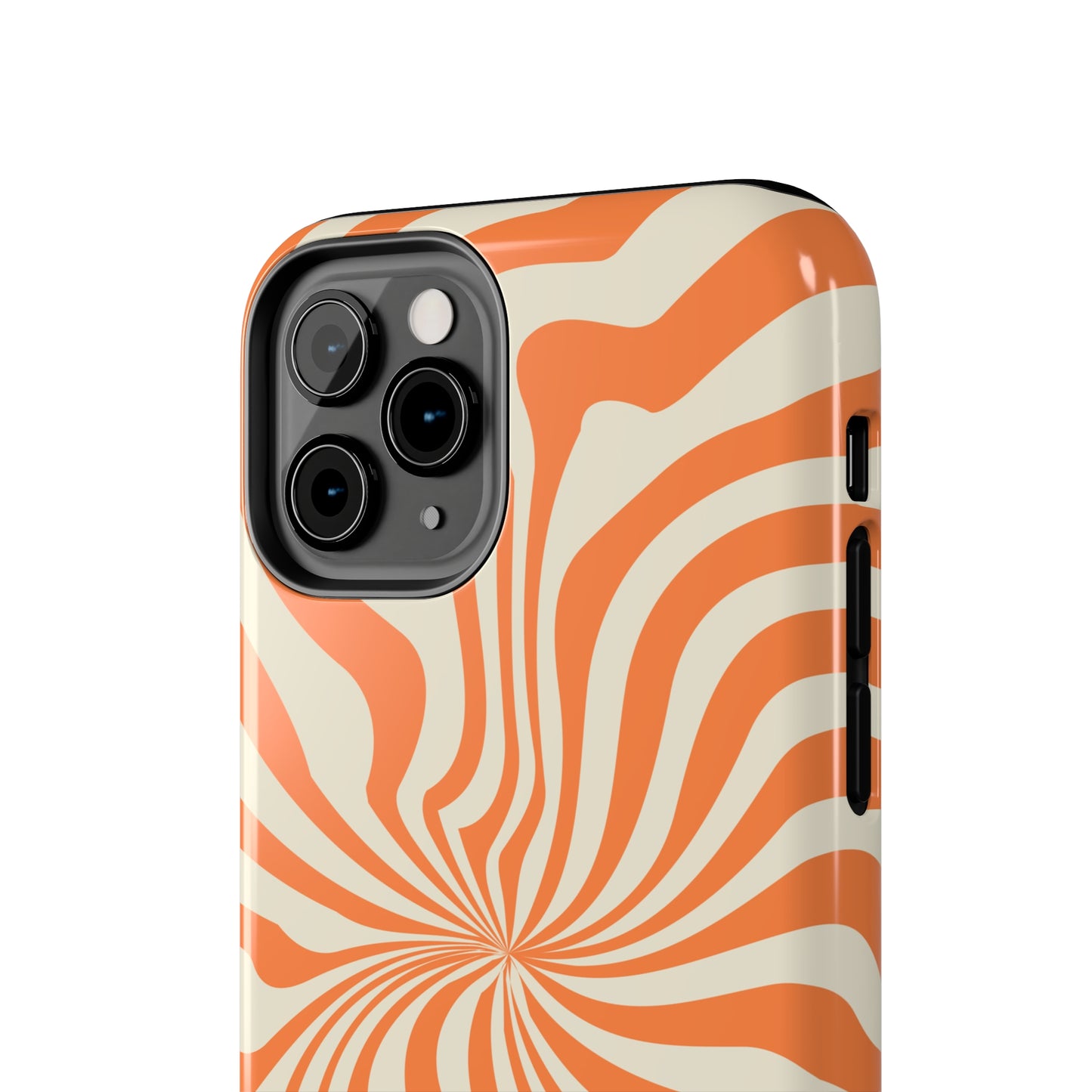 Orange Dizzy Spiral Tough iPhone Case