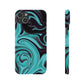 Aqua liquid marble pattern Snap Case