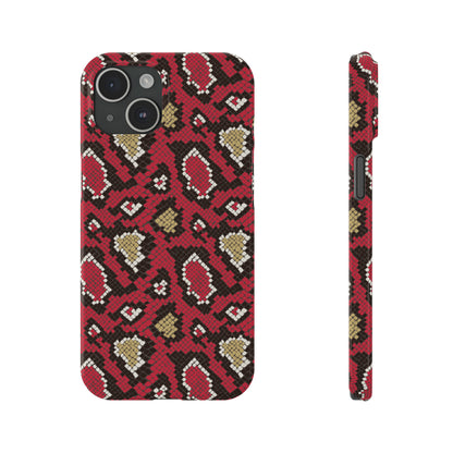 Red Snake Skin Snap Case