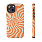 Orange Dizzy Spiral Tough iPhone Case