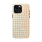 Soft Beige Dizzy Grid Tough iPhone Case