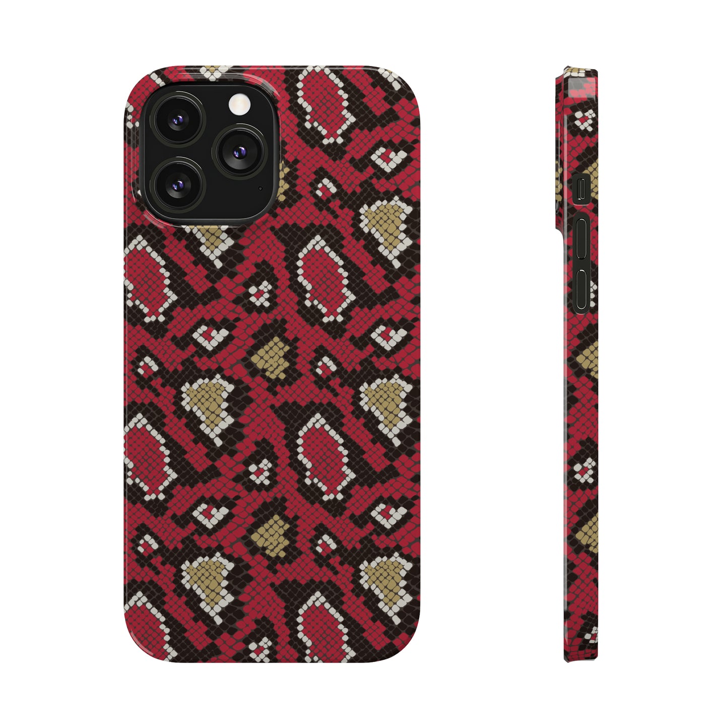 Red Snake Skin Snap Case