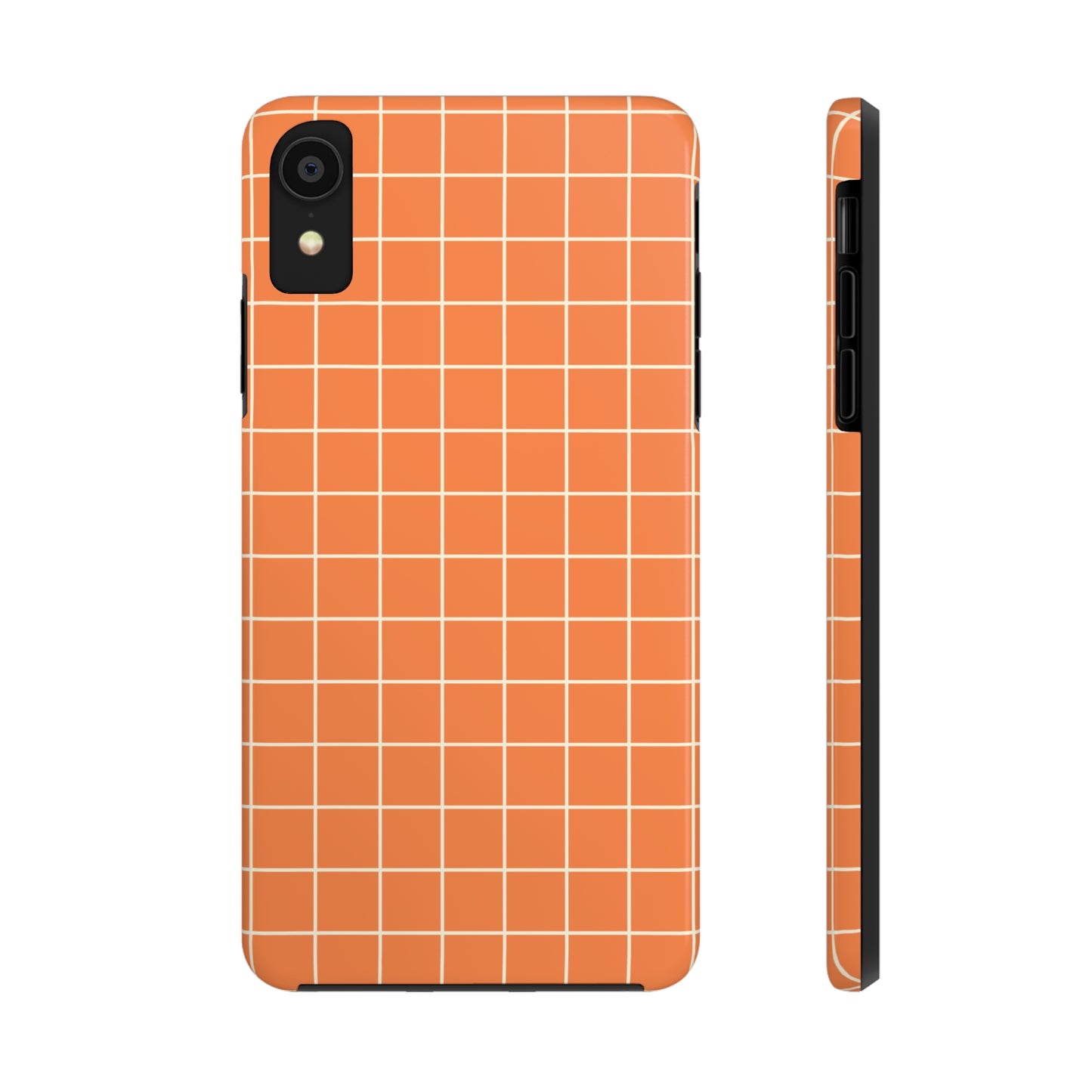 Tangerine Grid Tough iPhone Case