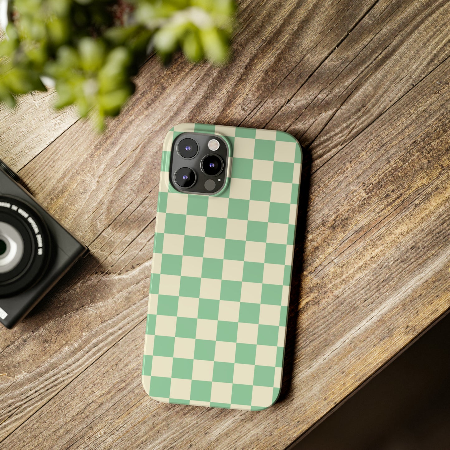 Retro Mint Checkers Snap Case