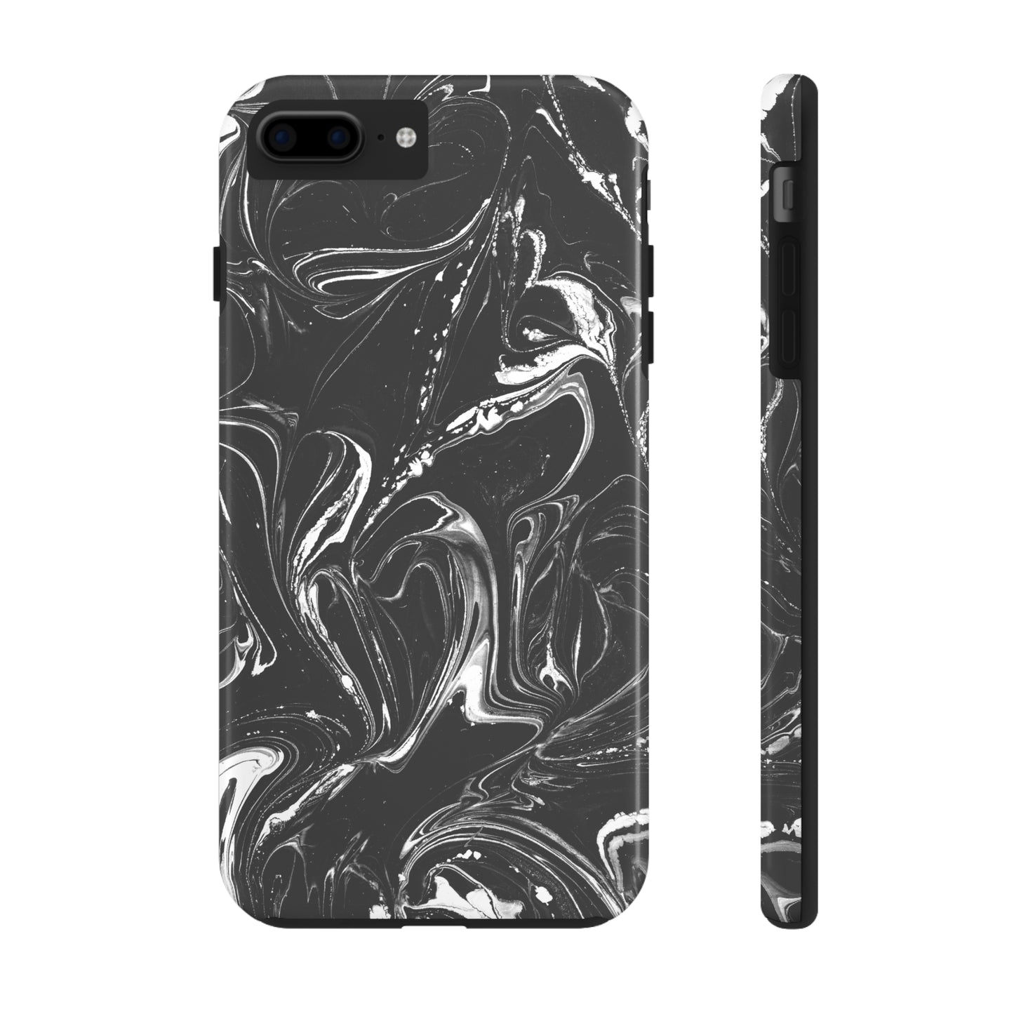 Grey & White liquid paint pattern Tough Case