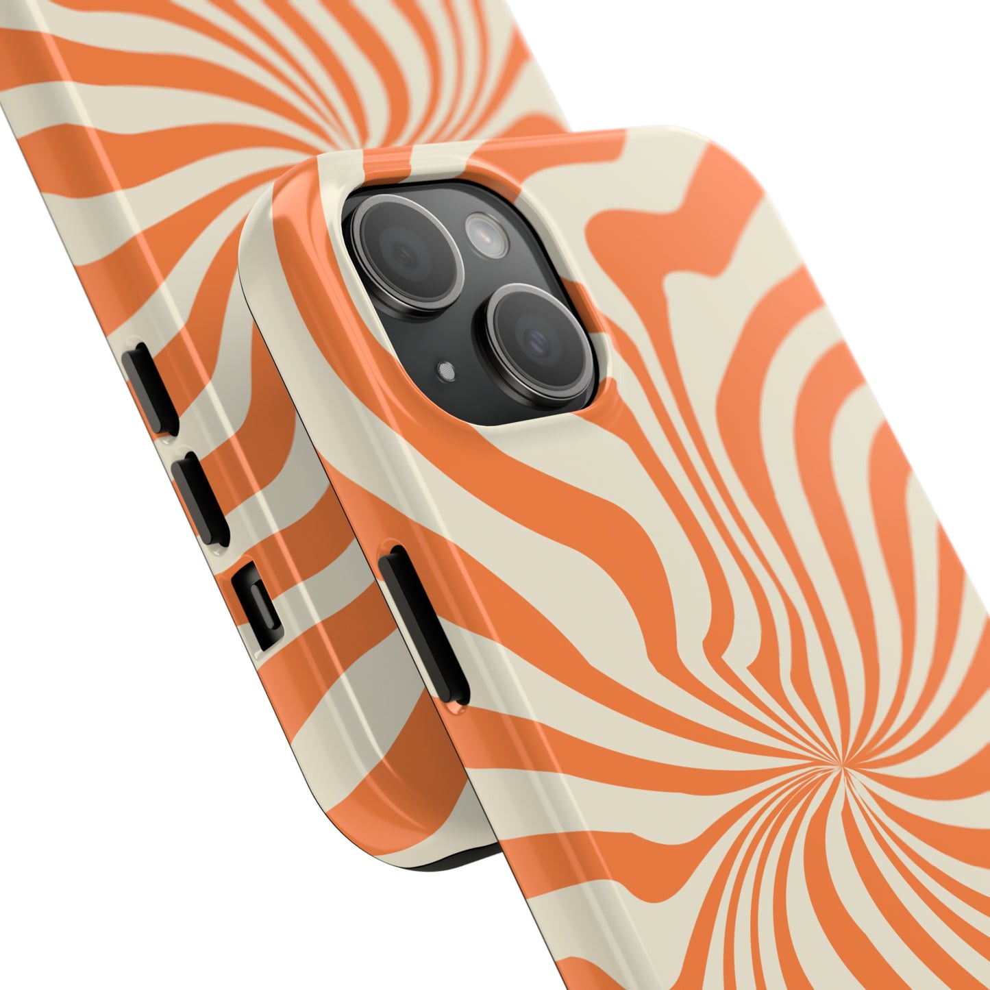 Orange Dizzy Spiral Tough iPhone Case