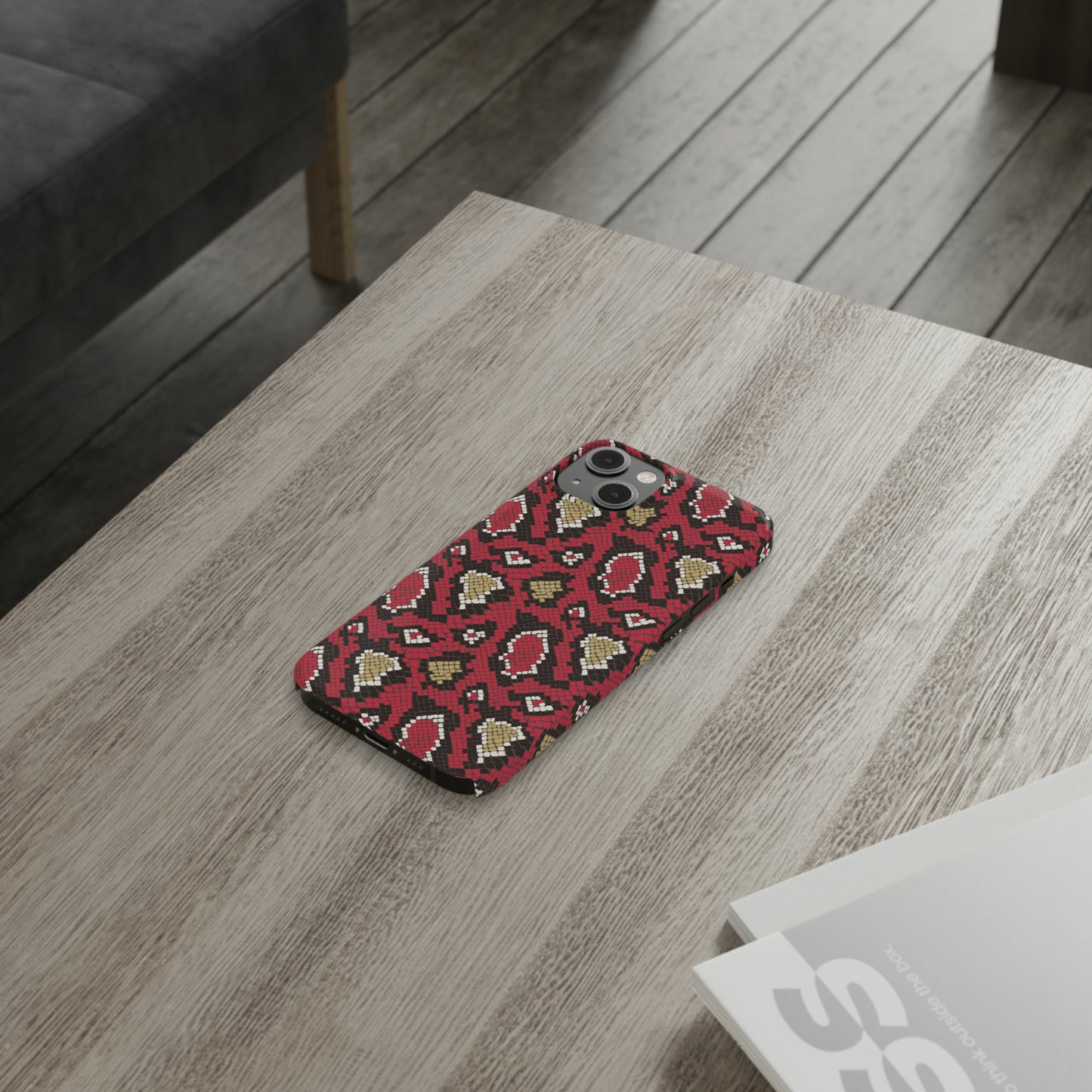 Red Snake Skin Snap Case