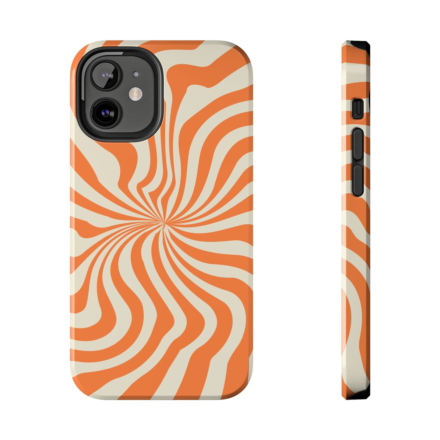 Orange Dizzy Spiral Tough iPhone Case