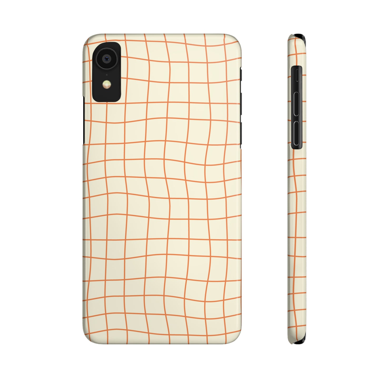 Soft Beige Dizzy Grid Snap Case