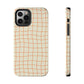 Soft Beige Dizzy Grid Tough iPhone Case