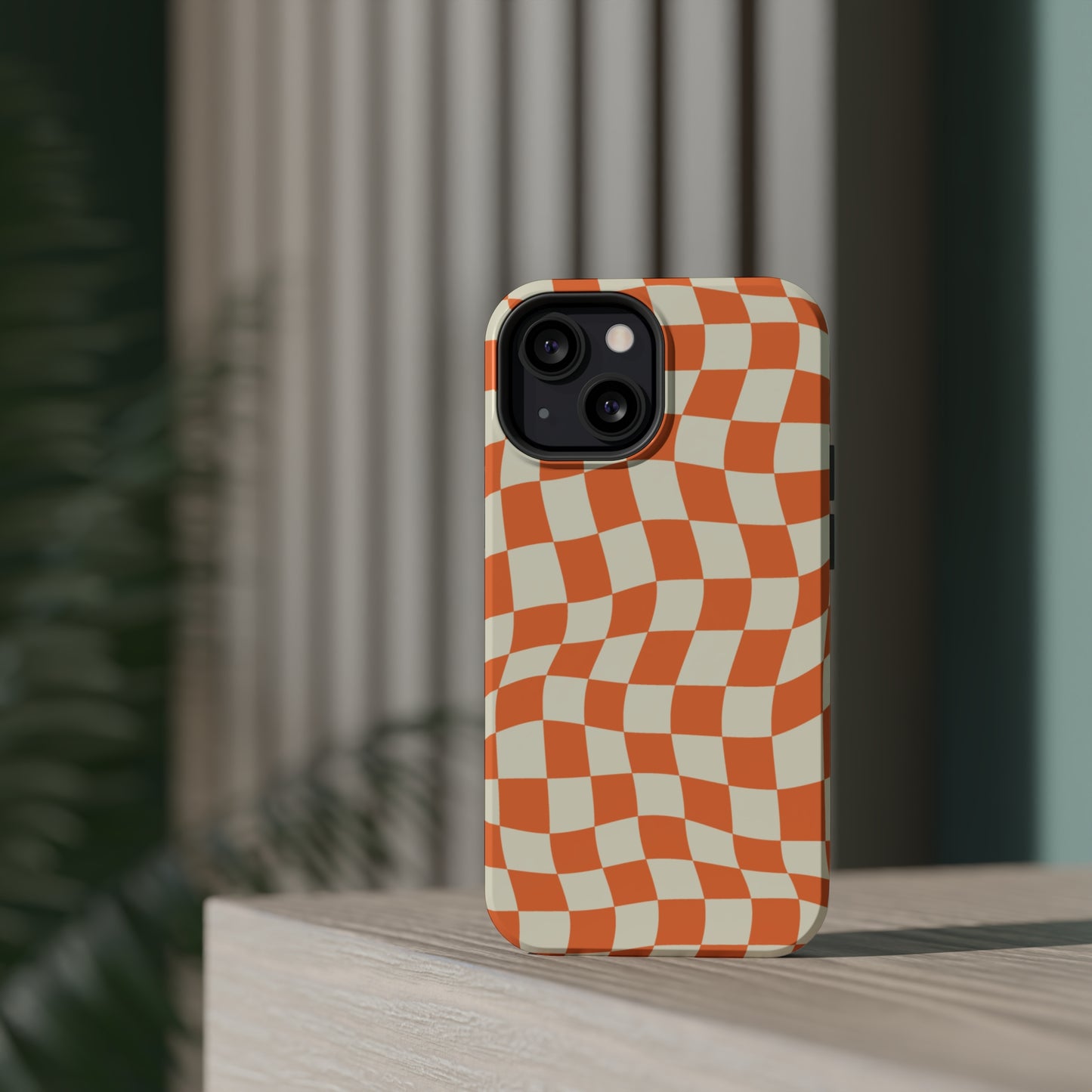 Retro Orange Peel Crazy Checkers MagSafe Tough Case