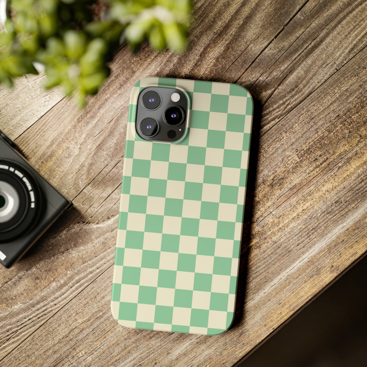 Retro Mint Checkers Snap Case