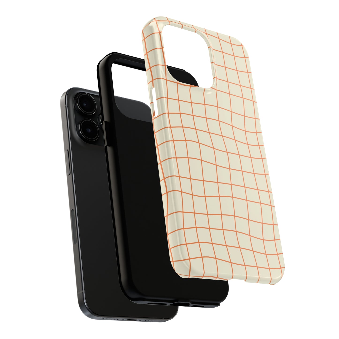 Soft Beige Dizzy Grid Tough iPhone Case