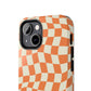 Retro Orange Peel Crazy Checkers Tough iPhone Case