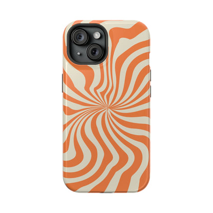 Orange Dizzy Spiral MagSafe Tough Case