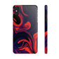 Orange & Navy blue  liquid marble pattern Snap Case