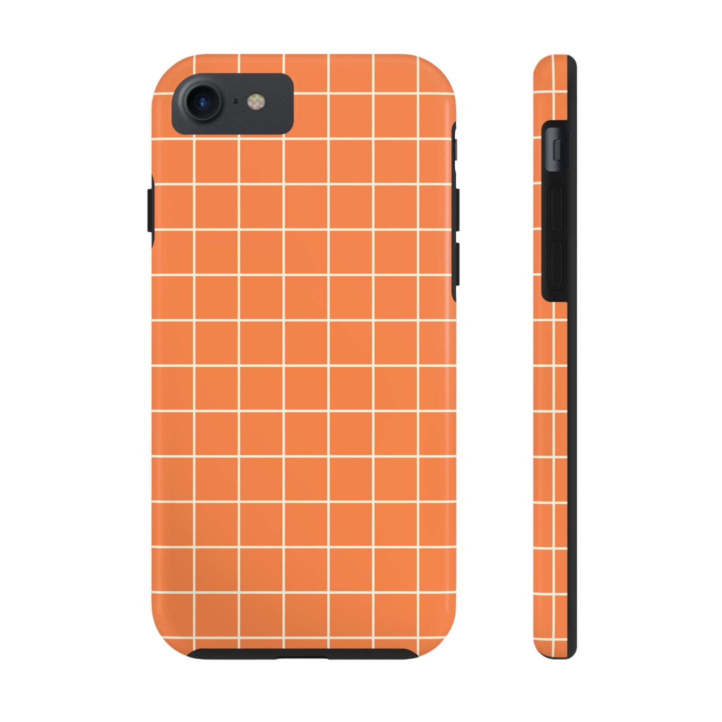 Tangerine Grid Tough iPhone Case