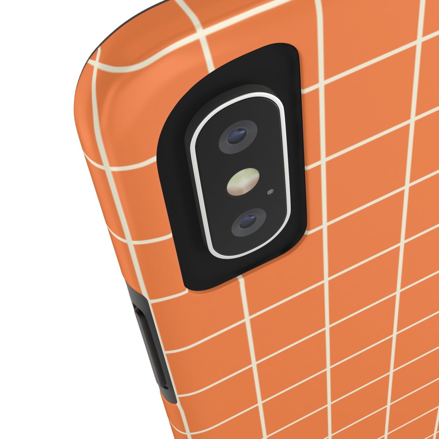 Tangerine Grid Tough iPhone Case