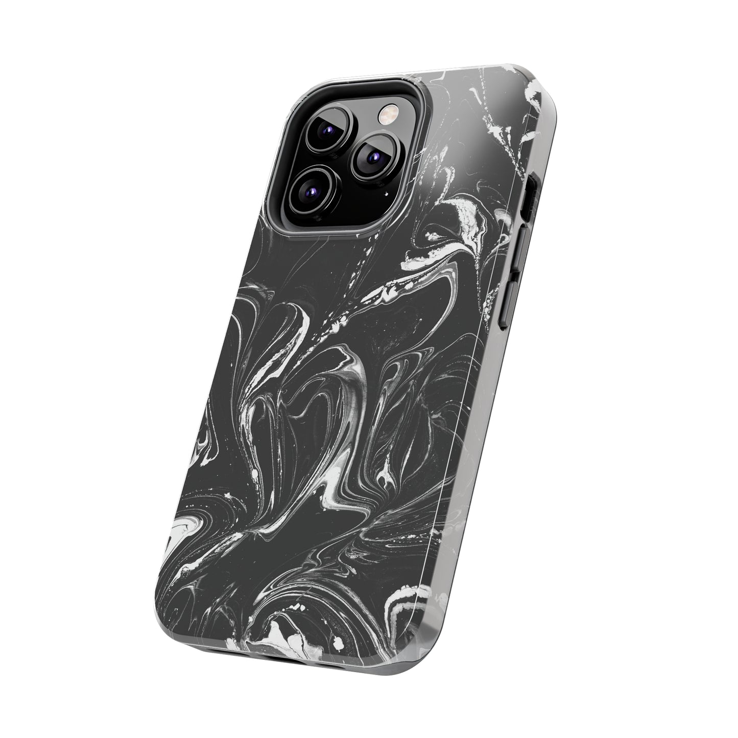 Grey & White liquid paint pattern Tough Case