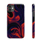 Orange & Navy blue  liquid marble pattern Snap Case