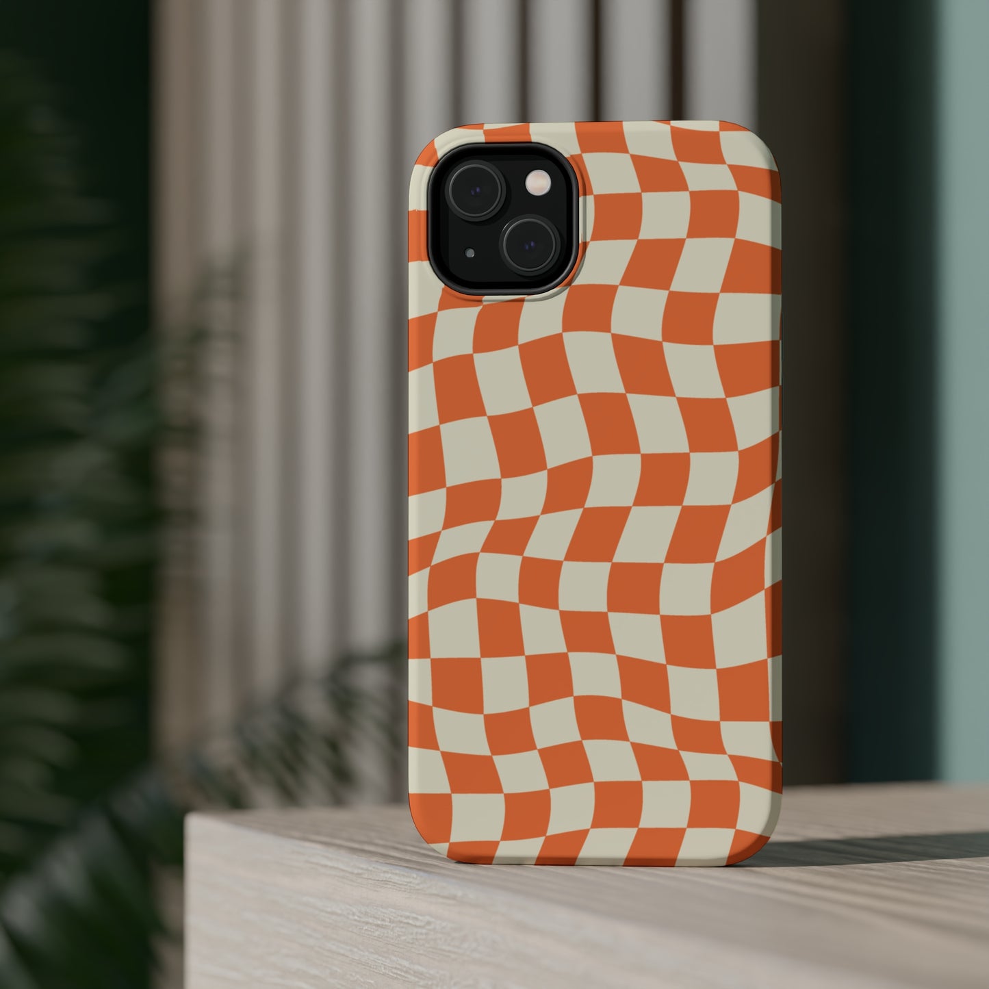 Retro Orange Peel Crazy Checkers MagSafe Tough Case