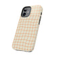 Soft Beige Dizzy Grid Tough iPhone Case