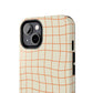 Soft Beige Dizzy Grid Tough iPhone Case