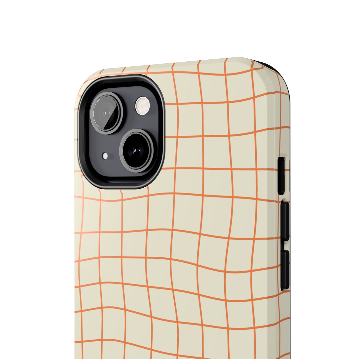 Soft Beige Dizzy Grid Tough iPhone Case