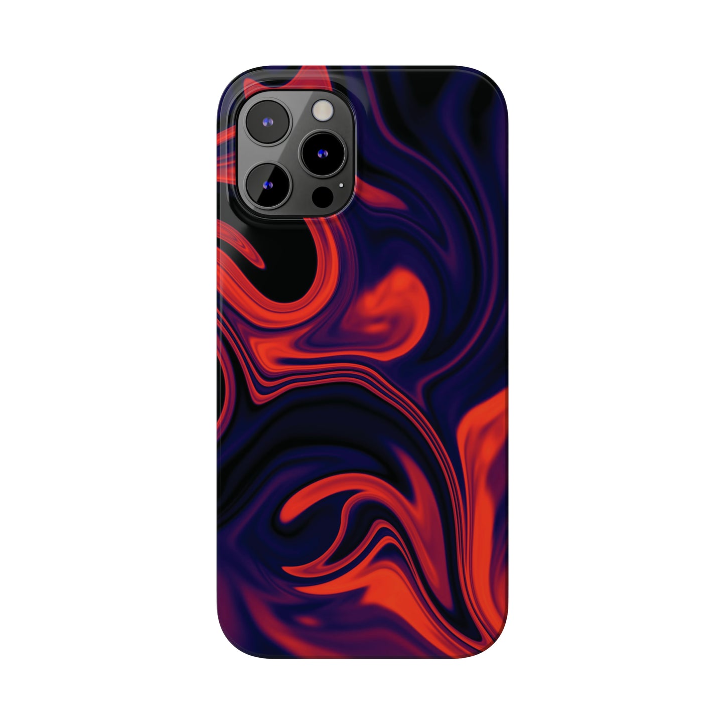 Orange & Navy blue  liquid marble pattern Snap Case