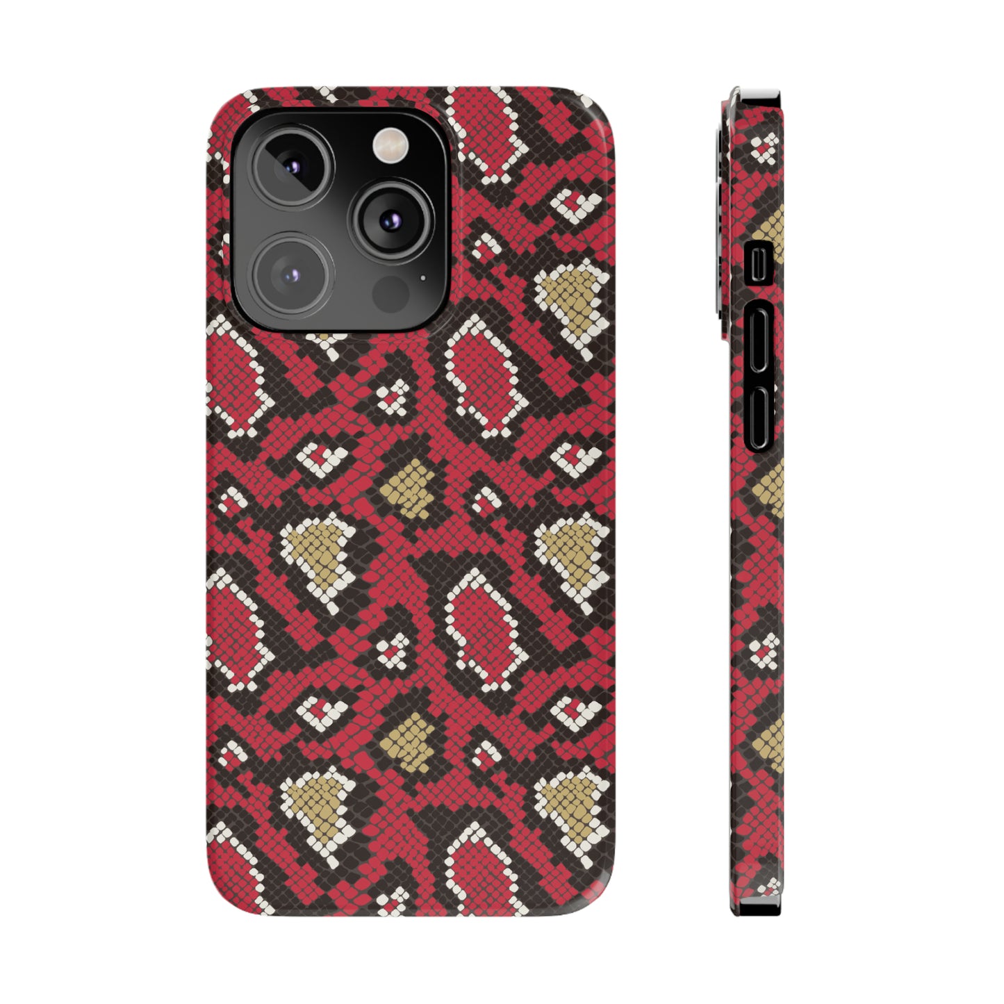 Red Snake Skin Snap Case