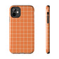 Tangerine Grid Tough iPhone Case