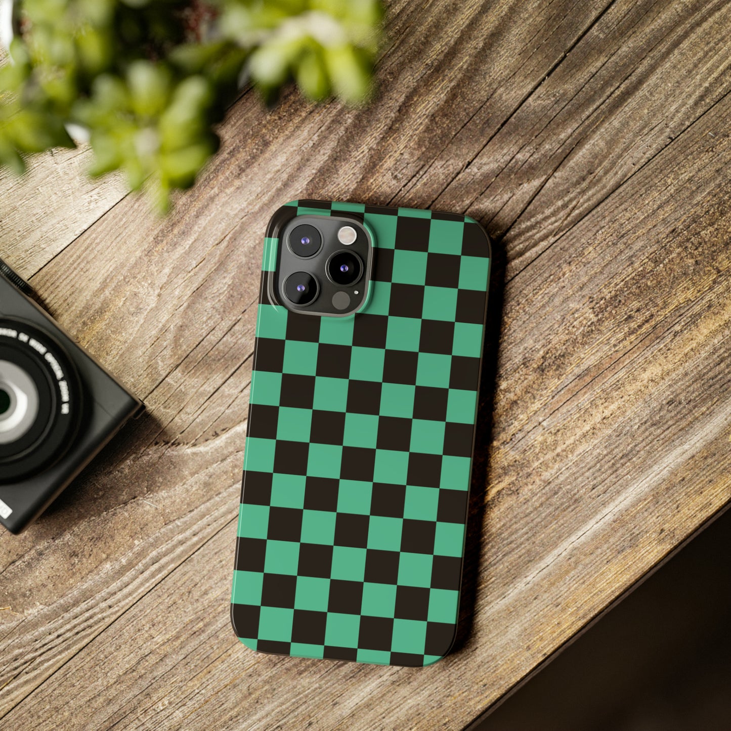 Green Checkers Snap Case