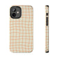 Soft Beige Dizzy Grid Tough iPhone Case