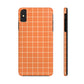 Tangerine Grid Tough iPhone Case