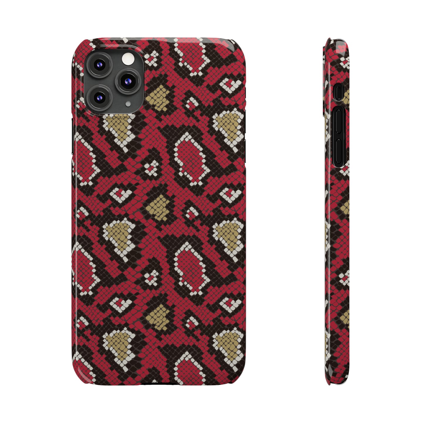 Red Snake Skin Snap Case