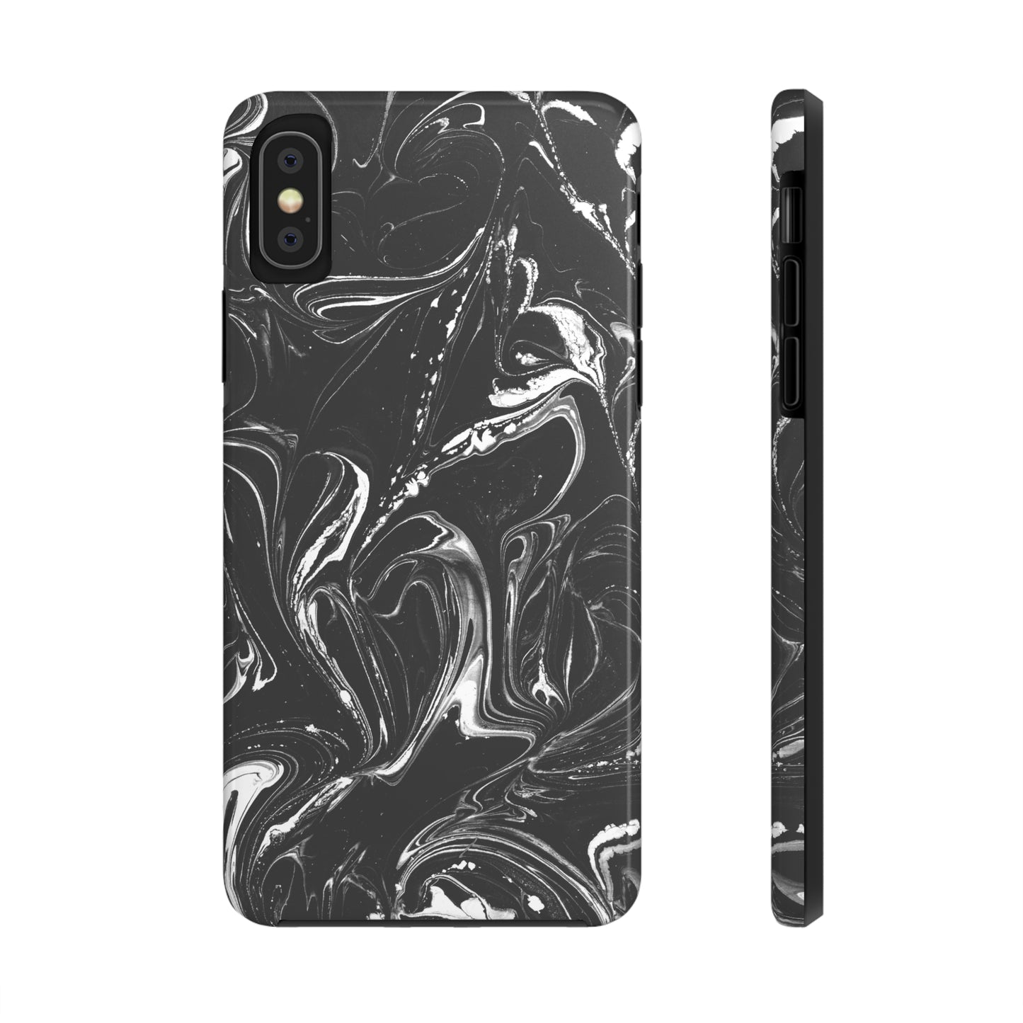 Grey & White liquid paint pattern Tough Case